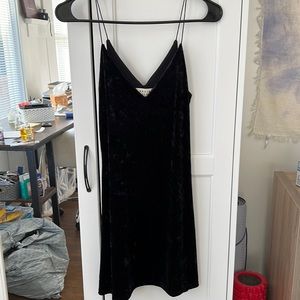 Urban outfitters black velvet mini dress size small